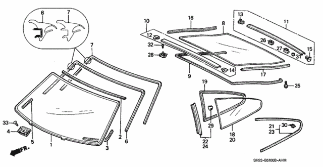 Windshield for 1988 Honda CRX #0