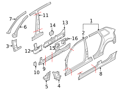 Hinge Pillar for 2010 Audi A3 Quattro #0