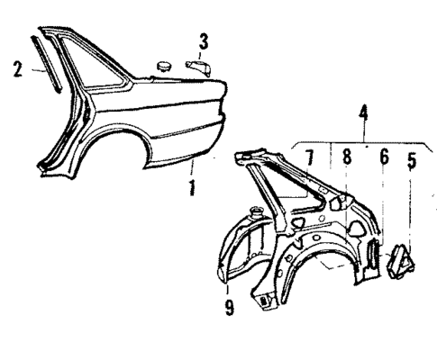 Quarter Panel & Components for 1986 Audi 4000 #1