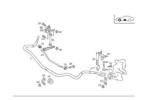 Front Torsion Bar & Height Control Valve Used with Self-Levelling Device for 1997 Mercedes-Benz SL320 #0