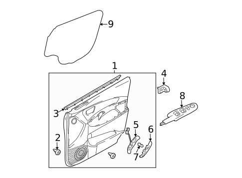 Interior Trim - Front Door for 2009 Kia Sportage #0