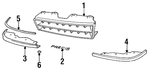 Grille & Components for 1990 Mitsubishi Precis #0