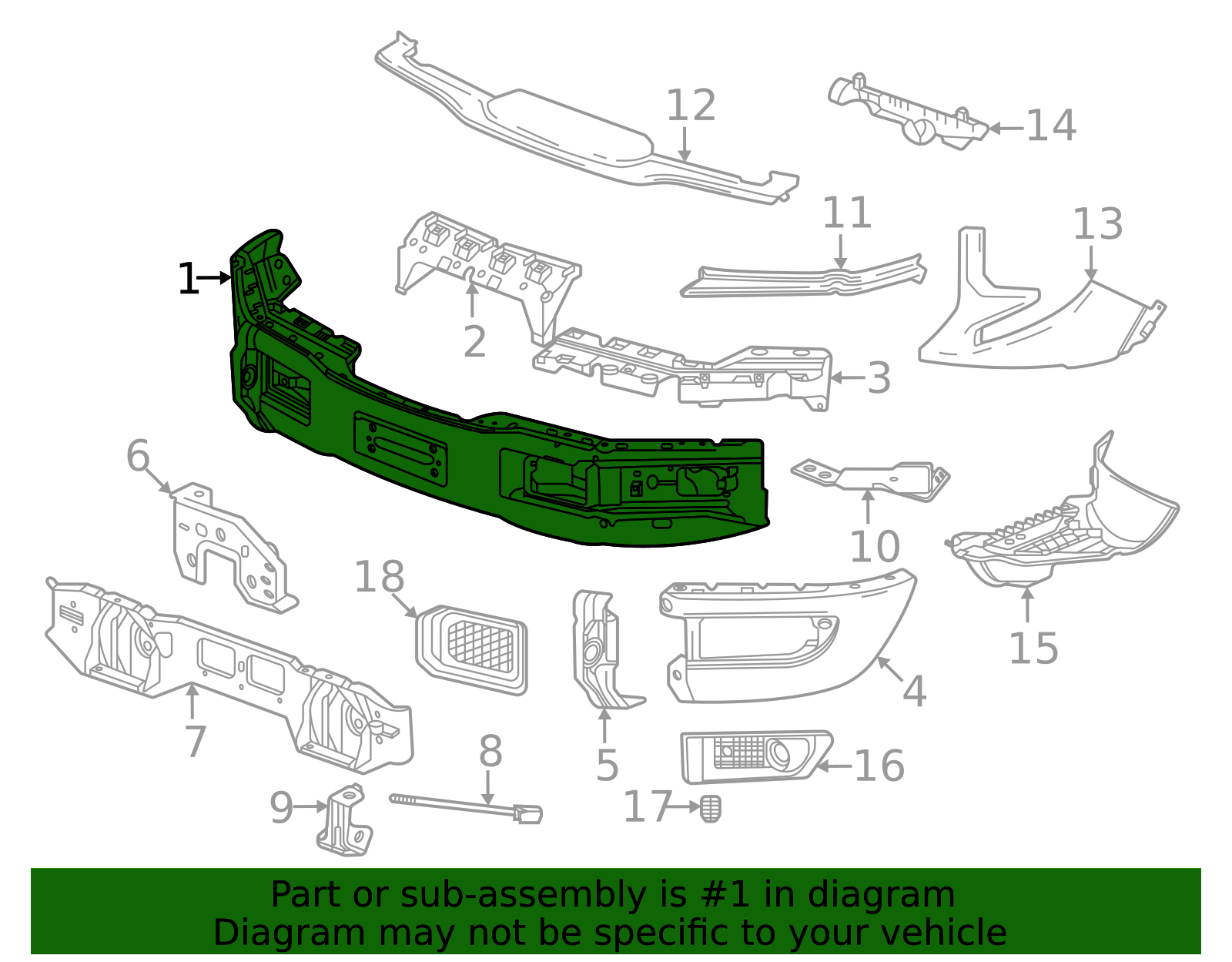 85660646 - Bumper 2023-2026 GMC Sierra 1500 | Chevrolet Parts Direct