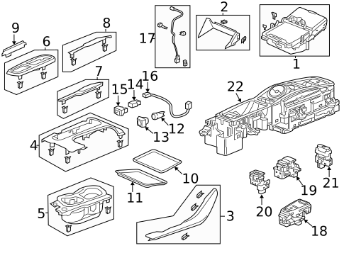 Center Console for 2019 Acura TLX #1