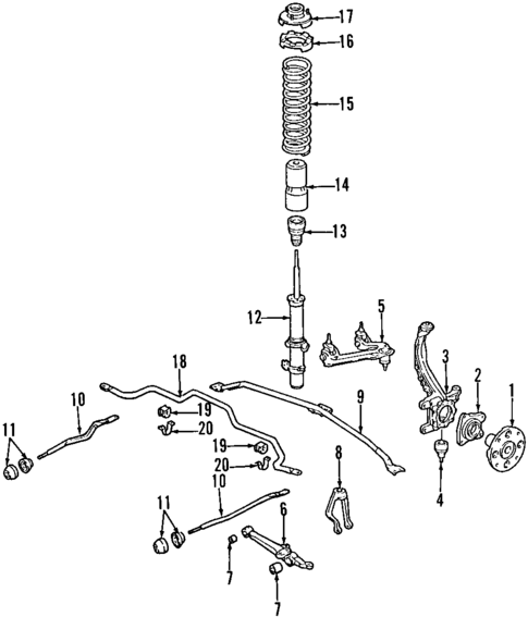 Front Suspension for 1998 Acura CL #0
