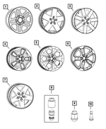 52013788AA - : Wheel Lock Set for Jeep: Wrangler, Wrangler JK Image