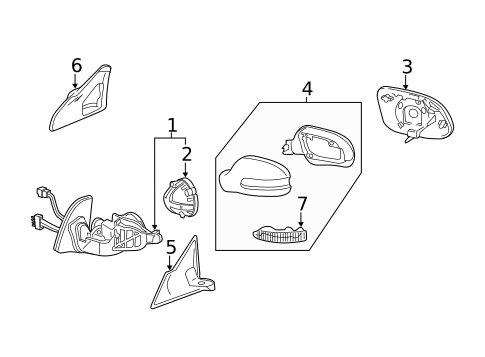 Outside Mirrors for 2006 Mercedes-Benz SL55 AMG #1