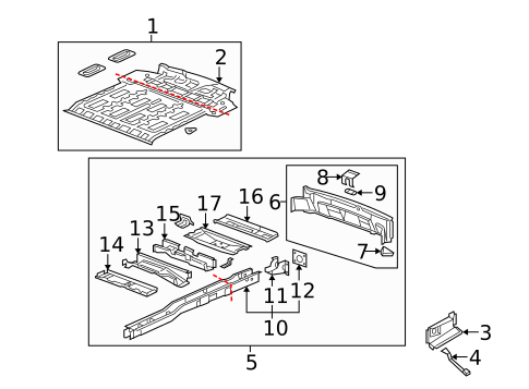 Rear Floor & Rails for 2007 Saturn Relay #0