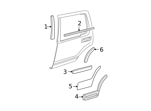 Exterior Trim - Rear Door for 2005 Ford Explorer #0