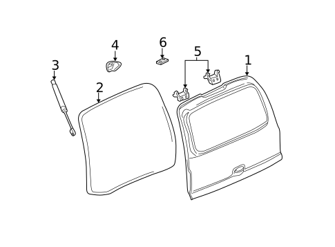 Liftgate for 2002 GMC Yukon #1
