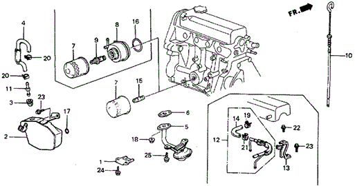 Breather Tube - Oil Filter for 1987 Honda Civic #0