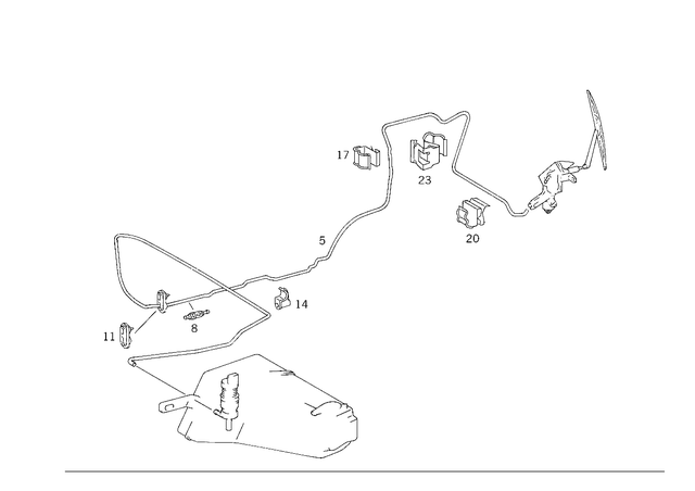 1638600292 - Windshield Washer, Emergency Equipmt: Hose for Mercedes-Benz: ML320, ML430, ML55 AMG Image image