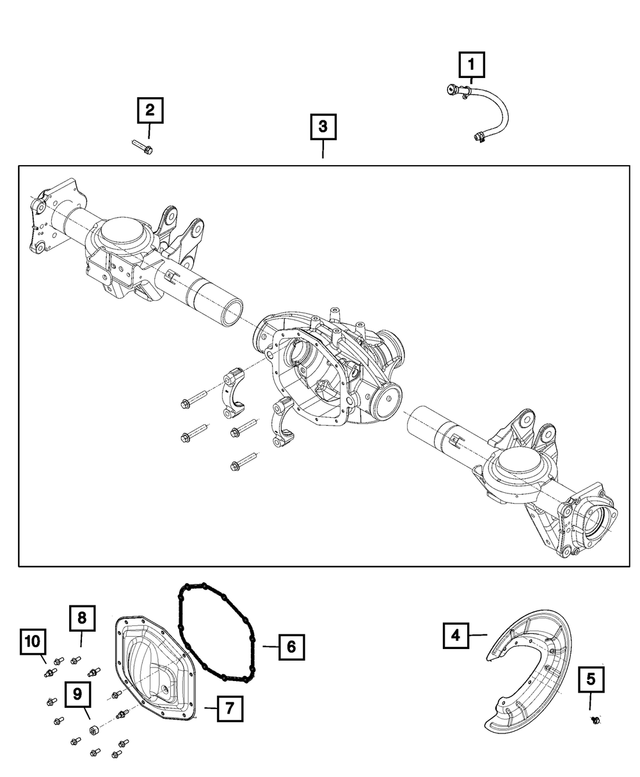 « 68532749AB – Differential and Drive Line : Essieu Arrière Carter pour Mopar Image »