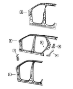68214288AC - Body Sheet Metal Except Doors: Body Side Aperture Outer Panel, Right for Dodge: Durango Image