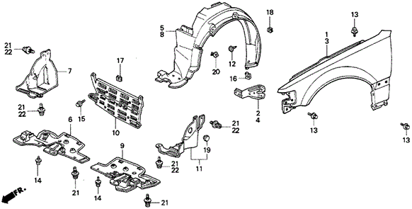 Front Fender for 1991 Honda CRX #0