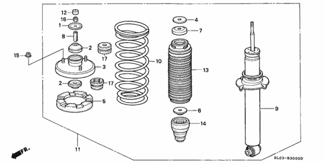Rear Shock Absorber for 1991 Acura NSX #0