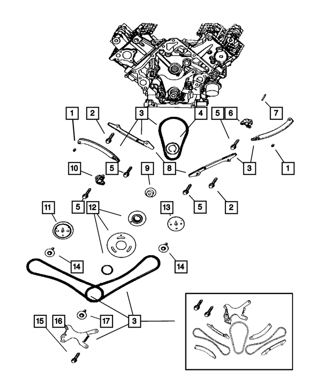 6100932 - Engine 4.7L Eight Cylinder: Hex Bolt, Mounting for Mopar Image