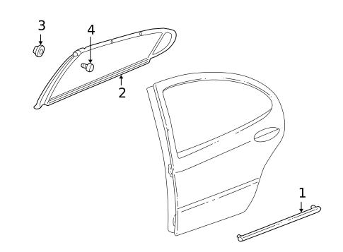 Exterior Trim - Rear Door for 2000 Chrysler 300M #0