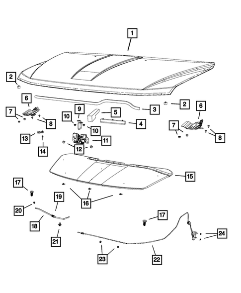 Hood and Hood Release for 2019 Dodge Journey #0