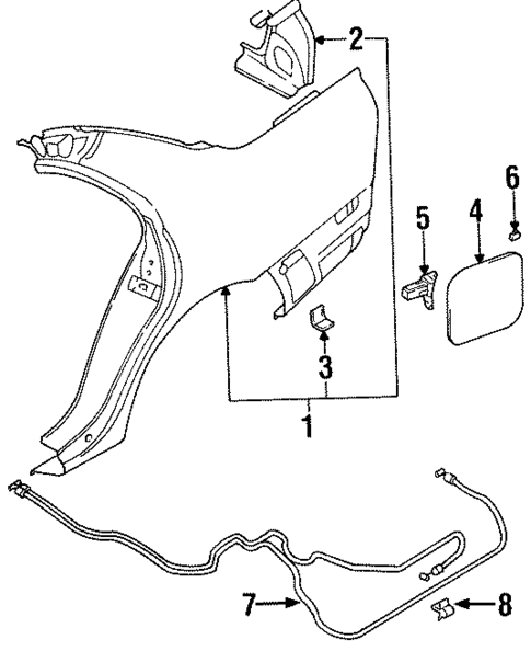Fuel Door for 1996 Mitsubishi Galant #0