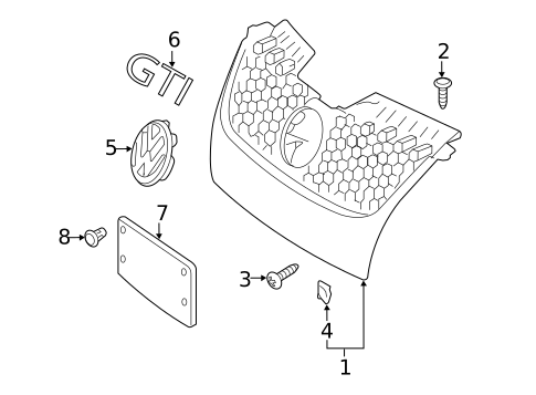 Grille & Components for 2009 Volkswagen GTI #0