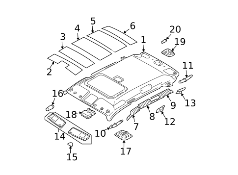 Interior Trim - Roof for 2009 Hyundai Tucson #0