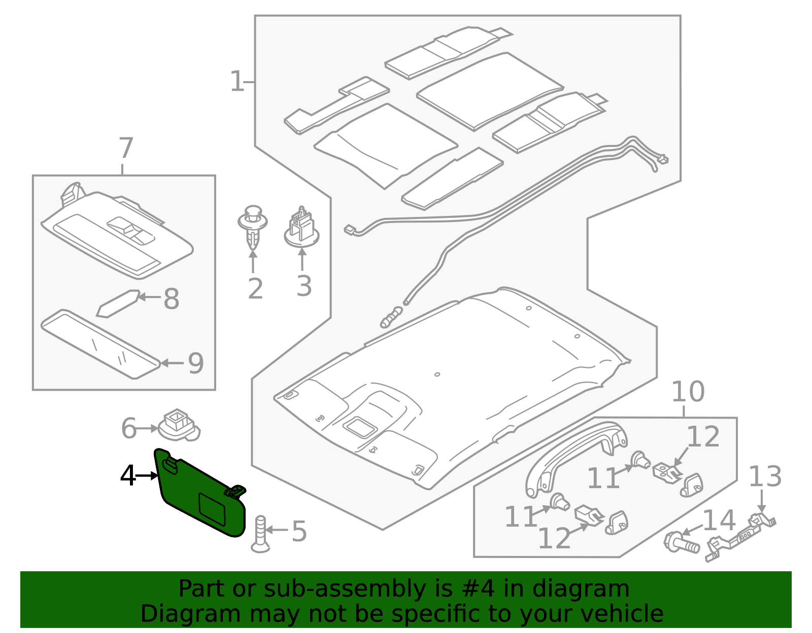 DR91-69-320A-75 - Sun Visor 2011-2014 Mazda 2 | Mazda-Parts