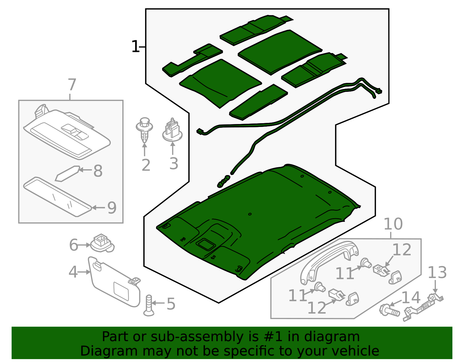 DR62-68-030B-75 - Headliner 2011-2014 Mazda 2 | Mazda-Parts