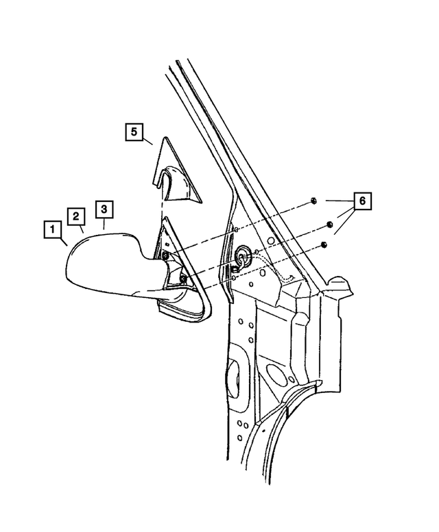 4894401AA - Doors and Related Parts: Outside, Rearview, Electric, Heated Mirror, Left for Mopar Image