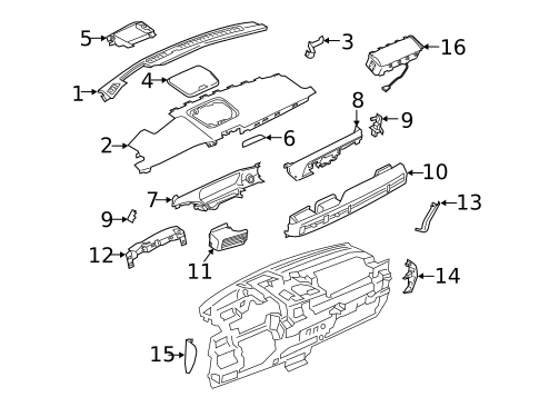 Instrument Panel Components for 2025 Lincoln Corsair #0