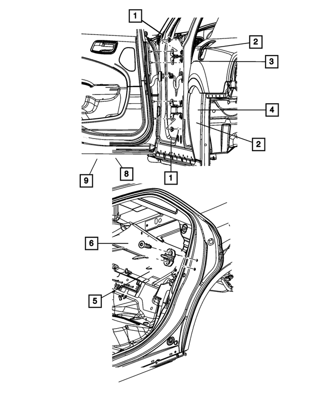 68660694AA - Doors, Door Mirrors and Related Parts: Rear Door, Right for Mopar Image