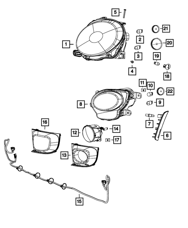 5182511AC - Electrical: Headlamp, Left for Mopar Image
