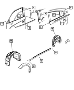 68040034AE - Exterior Ornamentation: Front Door Belt Weatherstrip, Right Inner for Mopar Image image