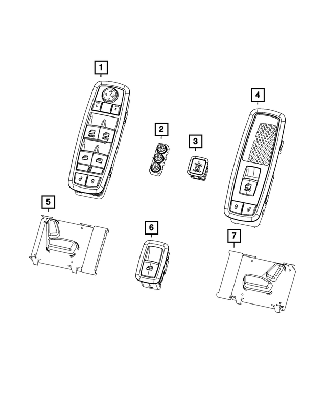 68590240AA - Electrical: Front Door Switch And Bezel, Left for Mopar Image
