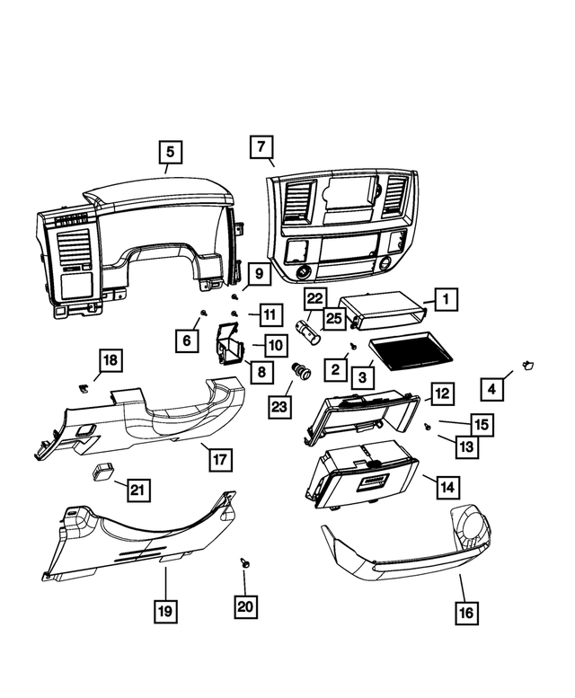 5KF68DX9AA - Electrical: Instrument Panel Bin for Mopar Image