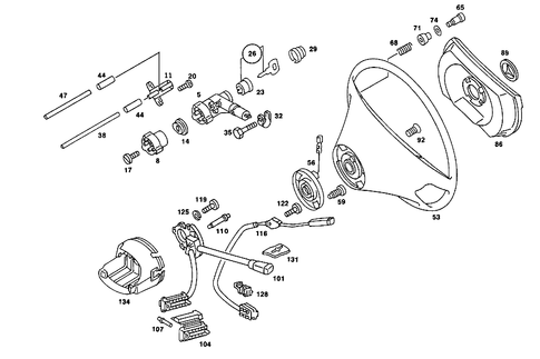 Steering Wheel and Steering Wheel Lock for 1990 Mercedes-Benz 190E #6