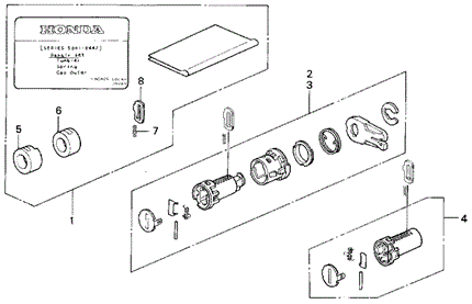 Key Cylinder Kit for 1997 Acura Integra #0