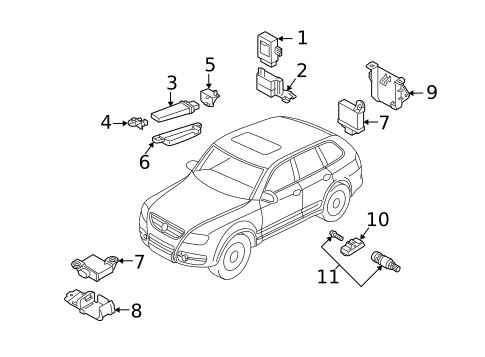 Tire Pressure Monitor Components for 2007 Volkswagen Touareg #0