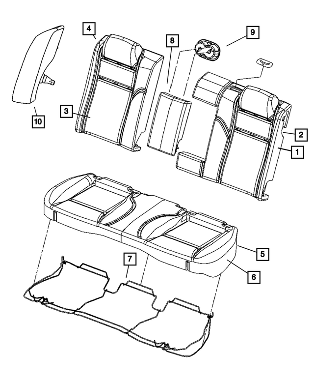 1VT55HL1AA - : Seat Bolster, Left for Mopar Image