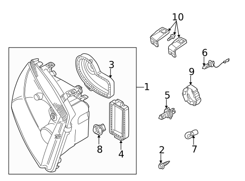 Headlamp Components for 2003 Volkswagen Jetta #0