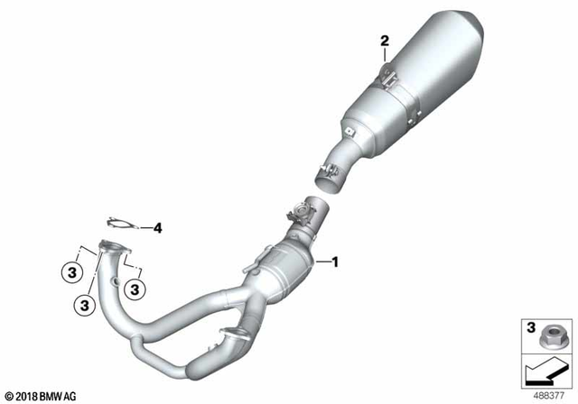 18518559522 - : Rear Muffler, Chrome-Plated for BMW-Motorrad Image