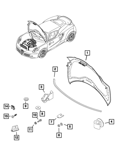 Hood and Hood Release for 2015 Alfa Romeo 4C #0