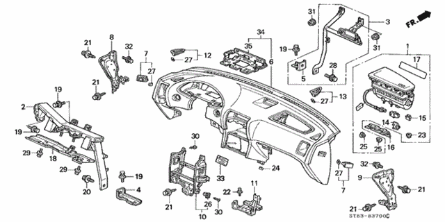 Instrument Panel for 1999 Acura Integra #1
