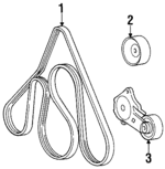 F1PY8679AA - Cooling System: Idler Pulley for Ford: Crown Victoria | Lincoln: Town Car | Mercury: Grand Marquis Image