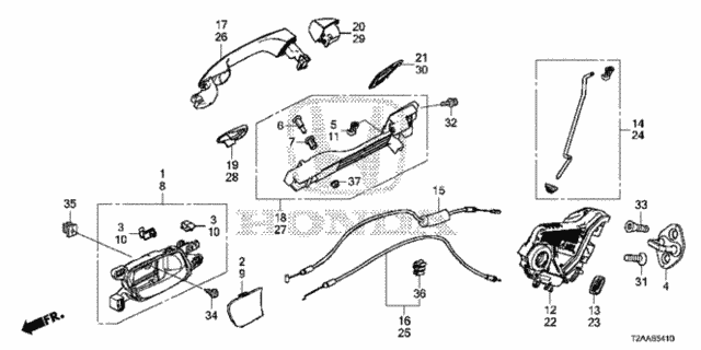 Rear Door Locks - Outer Handle for 2017 Honda Accord #0