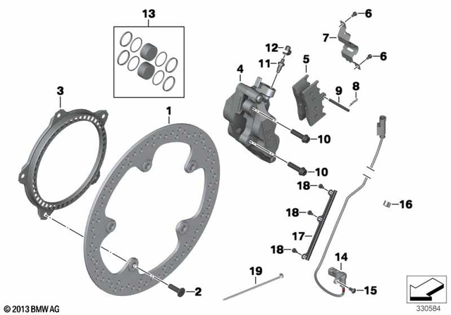 34117701456 - Brakes: Brake Rotor with Rivet - D=320-5.0mm for BMW-Motorrad Image