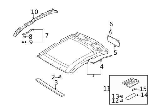 Interior Trim - Roof for 2003 Hyundai Elantra #0