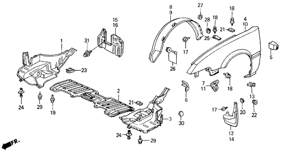 Front Fender for 1986 Acura Integra #0