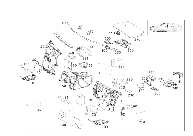 2126821528 - Panelling: Dampening for Mercedes-Benz: CLS400, CLS550, CLS63 AMG, CLS63 AMG S, E250, E350, E400, E550, E63 AMG, E63 AMG S Image image