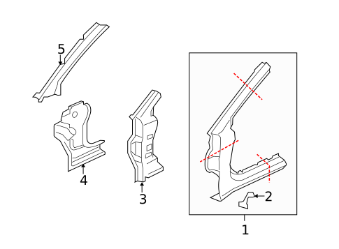 Hinge Pillar for 2010 Mitsubishi Lancer #0